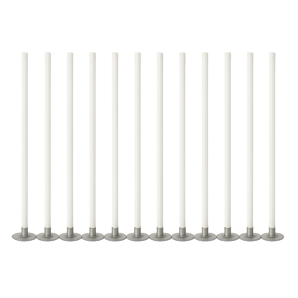 10 Baumwolldochte mit Metallsockel für Kerzenschnee und Kerzensand – sauberes Abbrennen ohne Wachs
