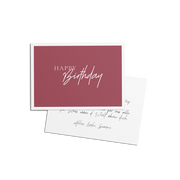 Handgeschriebene Geburtstagskarte in Rosa mit persönlicher Handschrift – personalisierte Glückwunschkarte aus der Schweiz von Schtill