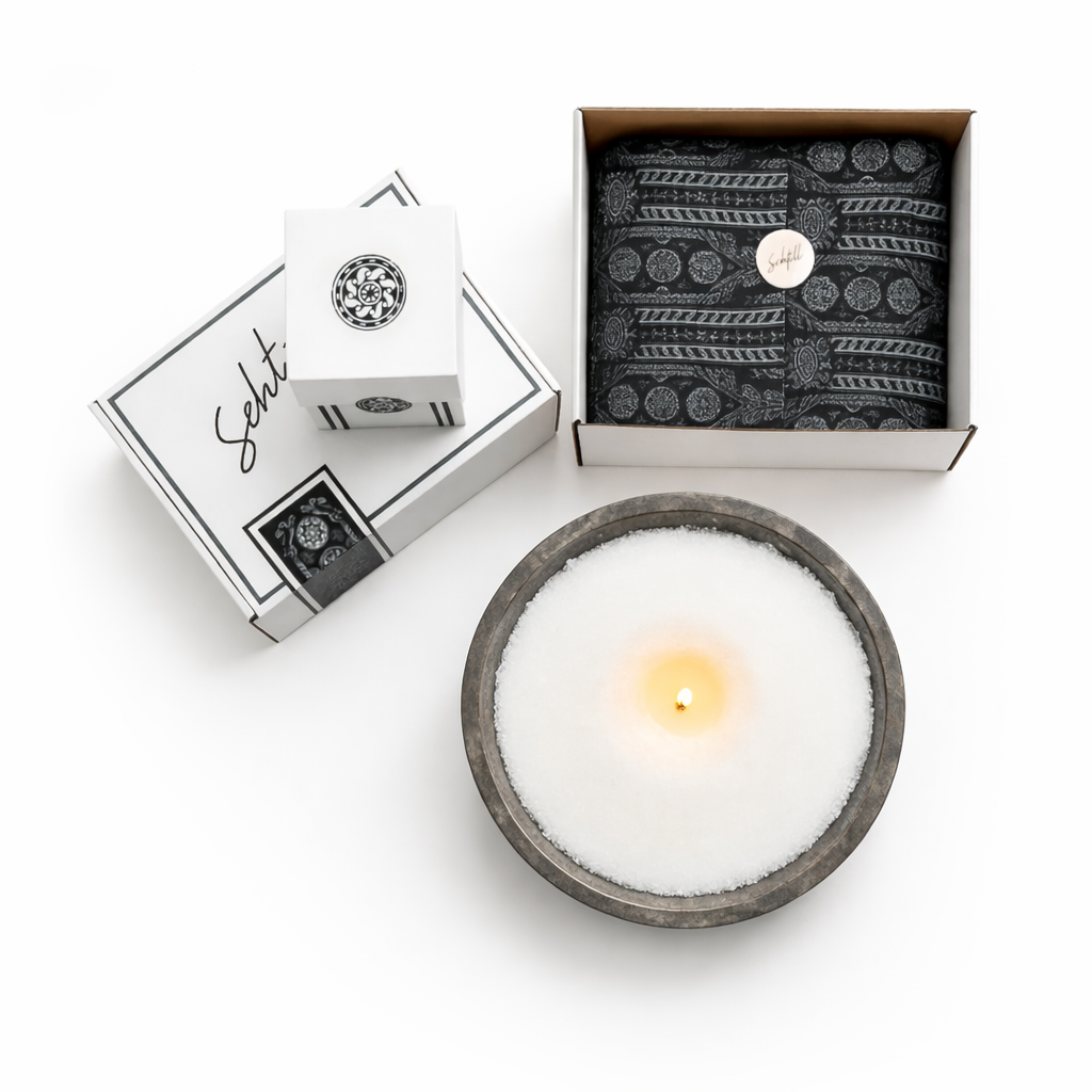 Kerzenschnee Geschenkbox mit Kerzensand – Premium Geschenkset mit Dochten und Zubehör aus der Schweiz von Schtill
