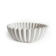 Resin Designschale gross in Weiss mit Fächerdesign – Kerzenschale für Kerzensand und Kerzenschnee von Schtill Schweiz
