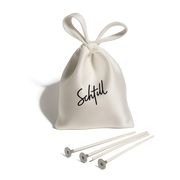 Säckli mit 10 Baumwolldochten für Kerzensand und Kerzenschnee – nachhaltige Kerzendochte im Stoffbeutel von Schtill Schweiz
